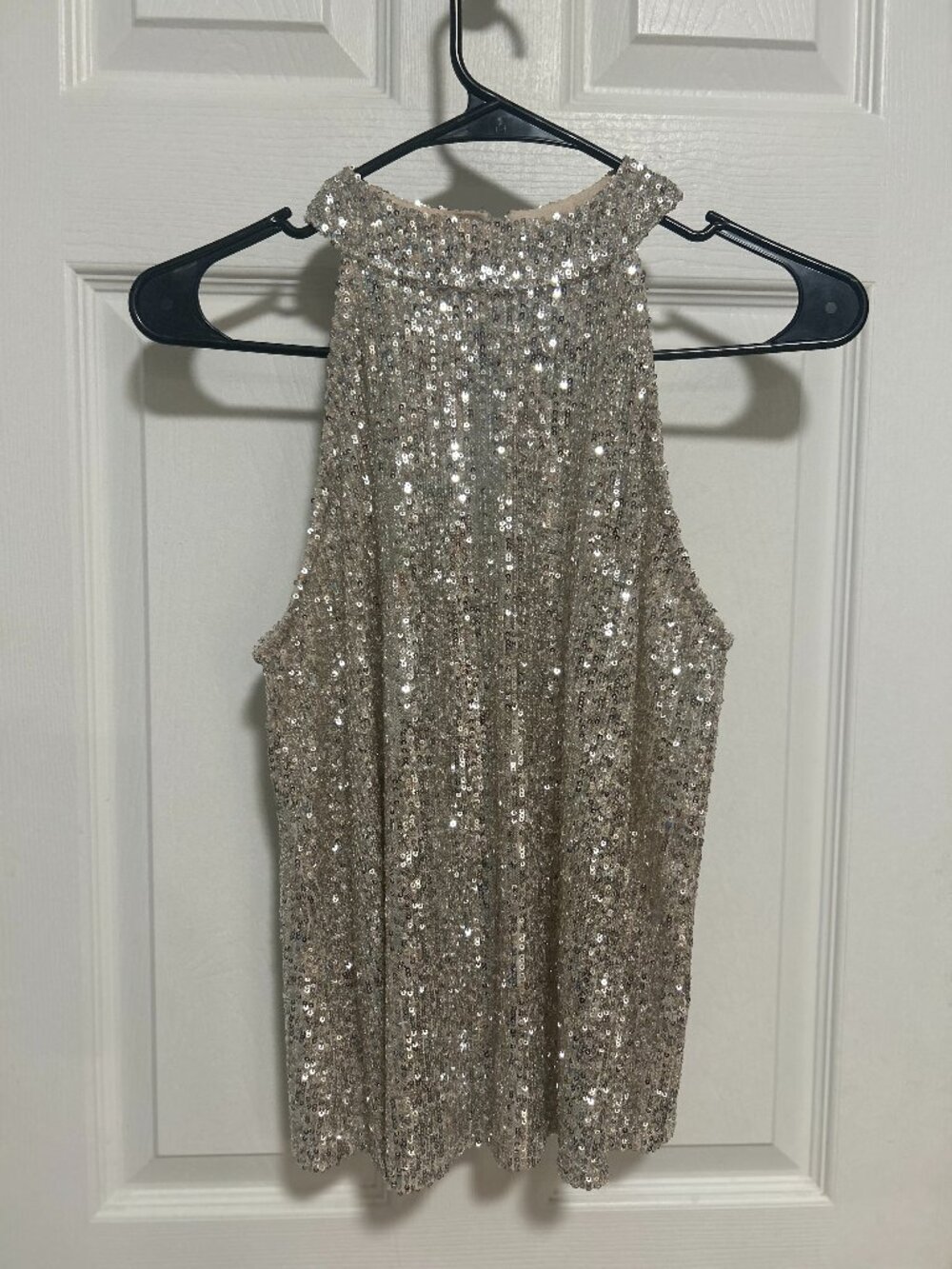 Love on a Hanger sequin halter tank top S